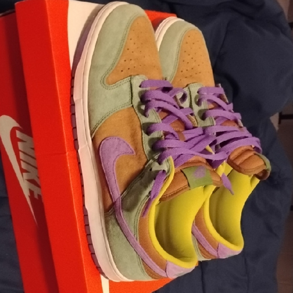 Nike Green and Purple Sneakers